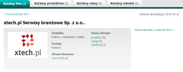 Wizytówka firmy (pakiet Standard / Starter) w serwisie wyposazeniemedyczne.pl