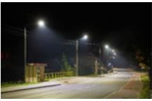 Trzebielino oświetlone żarówkami led