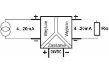 Pętla prądowa 4...20mA. Retransmisja sygnału mierzonego. Separacja galwaniczna.